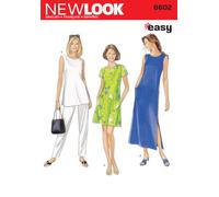 New Look sewing pattern 6602: Misses Dresses, size A, Cotton, A (S-M-L-XL-XXL)