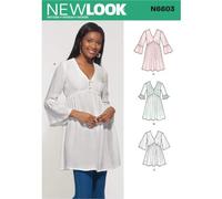 New Look Sewing Pattern 6603 Tops A (8-10-12-14-16-18-20)
