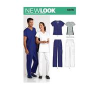 New Look Sewing Pattern 6876: Miss/Men Scrubs, Size A, Paper, Multicoloured