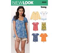 New Look Sewing Pattern 6891: Misses Tops, Size A, paper, White, A (10-12-14-16-18-20-22)