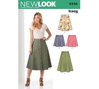 New Look sewing pattern for ladies skirt, simple, 4 designs, 6346