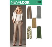 New Look A 10-12-14-16-18-20-22 Sewing Pattern 6005 Misses Pants, white
