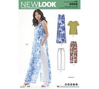 New Look Sewing Pattern Set for Women's Tunic/Top and Pants, Paper, White, A (8-10-12-14-16-18), UN6566A