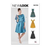 NEW LOOK Sewing Pattern UN6786A Misses' Dresses with Belt and Purse A (8-10-12-14-16-18)