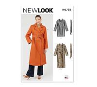 NEW LOOK Sewing Pattern UN6788A Misses' Trench Coat in Two Lengths and Belt A (XS-S-M-L-XL-XXL)