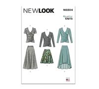 New Look Sewing Pattern UN6804A Misses' Knit Tops and Skirts S-M-L-XL