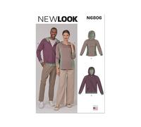 New Look Sewing Pattern UN6806A Unisex Hoodies S-M-L-XL-XXL