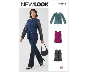 New Look Sewing Pattern UN6812A Misses' Jacket and Vest A (10-12-14-16-18-20-22)