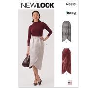 New Look Sewing Pattern UN6813A Misses' Wrap Skirt in Two Lengths A (S-M-L-XL)
