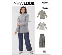 New Look Sewing Pattern UN6814A Misses' Knit Tops and Knit or Woven Pull on Trousers A (8-10-12-14-16-18)