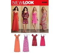 New Look Sewing Pattern 6096: Misses' Dresses, Size A(4-6-8-10-12-14-16), Paper, Multicolor
