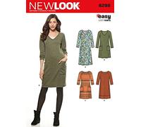 New Look Size A 10 - 12 - 14 - 16 - 18 - 20 - 22 "Easy Just 4 Knits" Sewing Pattern 6298 Misses' Knit Dress, Multi-Colour