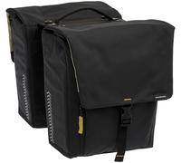 New Looxs Tulum Double 32 L - Double Bag - MIK Pannier Rack Bag - Built-in MIK Adapter - Recycled Polyester - Suitable for E-Bikes - Double Bicycle Bag - Black