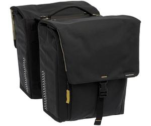 New Looxs Tulum Double 32 L - Double Bag - MIK Pannier Rack Bag - Built-in MIK Adapter - Recycled Polyester - Suitable for E-Bikes - Double Bicycle Bag - Black