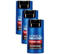 NEW L'Oréal Men Expert Power Age Moisturiser, Hydrating & Revitalising Hyaluronic Acid Moisturiser for Men, designed for Ageing, Dry & Dull Skin 50ml (Pack of 3)