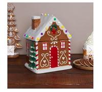 New Lovely LED Gingerbread Clay and Plastic House Cookie Jar, Finished with Stunning Motifs and Design