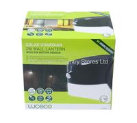 NEW Luceco Outdoor LED Solar Powered Guardian Wall Light With PIR Sensor 2w