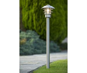New LucideTall 100cm 1m Path Outdoor Lamp Post IP44 Satin Chrome Silver RRP £159