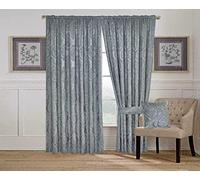 New Luxury Heavy Weight Jacquard Las Vegas Pencil Pleat Curtains Fully Lined Curtains (Grey, 66"x72")