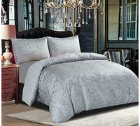New Luxury Jacquard Paisley CLEO Duvet Set Quilt Cover Bedding Set With Pillowcase(s) (Silver, Double)