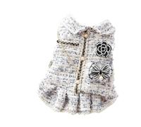 NEW Luxury Princess Wedding Dog Dress, Winter Puppy Costume with Matching Bag for Pomeranian Poodle Schnauzer(Blue,M 3-4kg)