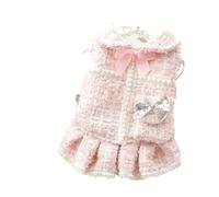 NEW Luxury Princess Wedding Dog Dress, Winter Puppy Costume with Matching Bag for Pomeranian Poodle Schnauzer(Pink,M 3-4kg)