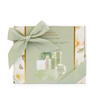 New Luxury Serenity Spa Gift Set for Women - Waterlily & Pear Scent, Includes Body Wash, Body Lotion, Bubble Bath, Scrub, Candle, Eye Mask & Body Puff G-16