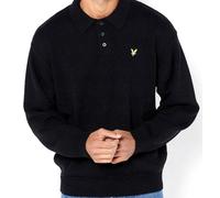 New Lyle & Scott KN1705V Blouson Knitted Polo Shirt Jumper Black 2XL RRP£100