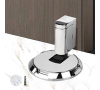 New Magnetic Door Stopper, Upgraded Punch-Free Mechanical Silent Floor Door Stop, Adjustable No Drilling Mechanical Floor Doorstop Magnetic Door Locks with Adhesiv (Bright Chrome)
