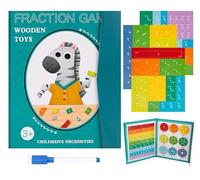 New Magnetic Fractions Demonstration Book, Educational Magnetic Fraction Educational Puzzle, Building Blocks in 10 Bright Colors, Hands-On Visual Fraction Learning Set