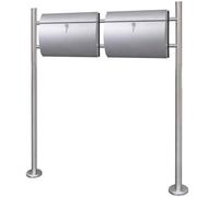 New Mailbox on Stand Stainless Steel Heavy Duty Letterbox with Newspaper Holder