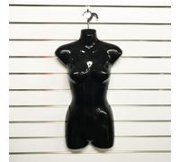 NEW MALE/FEMALE/KIDS HANGING BODY MANNEQUIN FORM TORSO DISPLAY BUST (Black Gloss, Female Full Body 81cm)