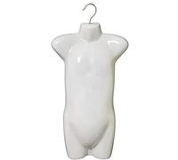 NEW MALE/FEMALE/KIDS HANGING BODY MANNEQUIN FORM TORSO DISPLAY BUST (White Gloss, 857 Kids 61CM)