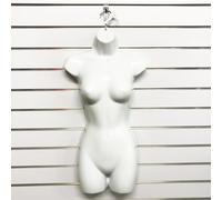 NEW MALE/FEMALE/KIDS HANGING BODY MANNEQUIN FORM TORSO DISPLAY BUST (White Gloss, Female Full Body 81cm)