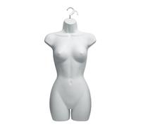 NEW MALE/FEMALE/KIDS HANGING BODY MANNEQUIN FORM TORSO DISPLAY BUST (White Matt, Female Full Body 81cm)