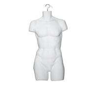 NEW MALE/FEMALE/KIDS HANGING BODY MANNEQUIN FORM TORSO DISPLAY BUST (White Matt, Male Full Body 86cm)