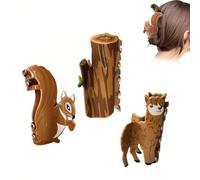 New Maple Leaf Acrylic Farm Hairpin Squirrel Hairpin Grab Alpaca Tree Back Shark Hairpin Clip Head Animal Clip J3K7