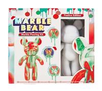 New Marble Bear Paint Pouring Kit, Proudly Display Your Handmade Festive Masterpiece, Brings A Splash of Colour to Your Holiday, Perfect for Crafters of All Ages, You Can Gift It Too - White.