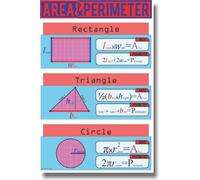 NEW MATH Educational Geometry Classroom POSTER - Area and Perimeter