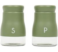 New Matt Salt and Pepper Shaker Set with A Glass Bottom and A Durable Steel Lid for Added Convenience, Elevate Your Dining Experience, Adds a Touch of Elegance to Your Table Setting - Matt Green