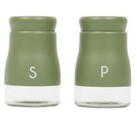 New Matt Salt and Pepper Shaker Set with A Glass Bottom and A Durable Steel Lid for Added Convenience, Elevate Your Dining Experience, Adds a Touch of Elegance to Your Table Setting - Matt Green