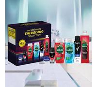 New Men’s Ultimate Energising Grooming & Self-Care Gift Set - Lip Balm, Anti-Perspirants, Shower Gels & Muscle Therapy Bath Soak - Complete Morning Boost & Relaxation Essentials-G16