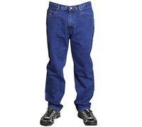 NEW MEN'S 100% COTTON BASIC REGULAR STRAIGHT FIT HARD WEARING EURO DENIM JEANS (W46" x L27" Short, Blue)