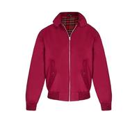 New Mens Bomber Jacket Tartan Lining 1970's Scooter Mod Vintage Retro Zipper Full Zip Top Coat (UK, Alpha, 3XL, Regular, Regular, Wine)