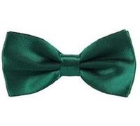 New Mens Boys Pre Tied Wedding Party Fancy Plain Satin Necktie Bow ties Gift (Dark Green)