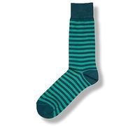 New Men's Classic Premium Luxury Plain Patterned Colourful Breathable Lightweight Mercerised Cotton Rich Dress Socks (Green Green Stripe)