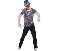 New Mens Halloween Zombie School Boy Fancy Dress Party Costume