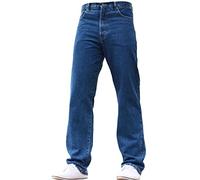 New Mens Jeans Basic Plain Heavy Duty Farmers Mechanics Denim Regular Straight FIT Stonewash 44W X 32L