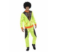 NEW Men's Neon Green Shell Track Suit 80's Eighties Adults Fancy Dress Costume