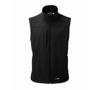 New Mens Softshell Bodywarmer Waistcoat Waterproof Windproof Fabric Thermally Lined Gillet Warm Comfortable Casual Sleeveless Jacket Heavy Durable Fabric Soft Full Zip Front Zipped Side Pockets Suitable For Work Leisure Workwear Walking BLACK S